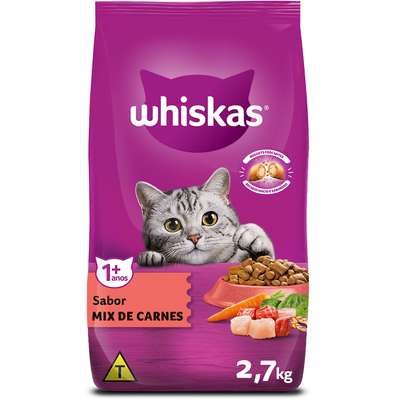 APL 010 - Ração Seca Whiskas Mix de Carnes para Gatos Adultos 2,7kg